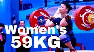 2019 IWF Tianjin Women’s 59kg clean and jerk│ 挺舉│ Chen Guiming 陳桂明│ Li Yajun 黎雅君