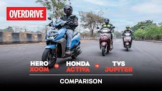 Hero Xoom vs Honda Activa vs TVS Jupiter comparison - A Hero’s welcome | OVERDRIVE