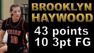 BROOKLYN HAYWOOD with 43 pts, 10 3-pointers - 2026 Union HS (Camas, WA) #NWBQuickMix