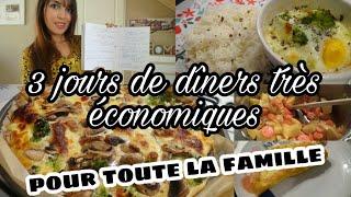 3 JOURS DE DINERS ECONOMIQUES POUR TOUTE LA FAMILLE !!!! AVEC RECETTES SUPER SIMPLES .....