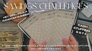 Cash Stuffing NEW Savings Challenges $871 | 100 Envelope Challenge & more | Cash Envelope System