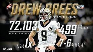 ¿Cuál es la posición de Drew Brees en la Historia de la NFL?