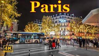 Paris,France-4K HDR Walking Tour-November 2024 | Christmas Walk 2024 | Paris 4K | A Walk In Paris