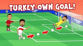 TURKEY OWN GOAL vs PORTUGAL (3-0 Euro 2024 Goals Highlights)