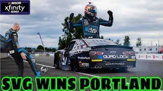Shane van Gisbergen WINS at Portland for his first Xfinity Series win, punts rugby ball after