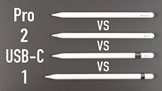 Apple Pencil Vergleich 2024 - Die richtige Wahl treffen! | Pro vs 2 vs USB-C vs 1