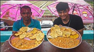 Aloo Kachori with Dhaba Style Masala Chole Eating Challenge | Cooking & Eating Challenge | Foodie