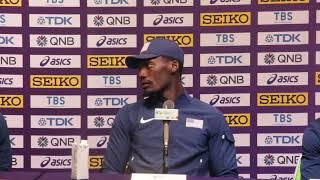 WORLD ATHLETICS CHAMPIONSHIPS FRED KERLEY, MARVIN BRACY, AND TRAYVON BROMELL PRESS CONFERENCE