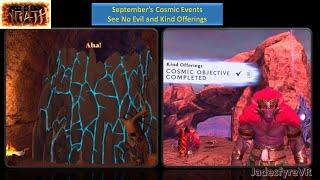 Asgard's Wrath 2 - Cosmic Events September - Kind Offerings, See No Evil and a SideQuest Distraction