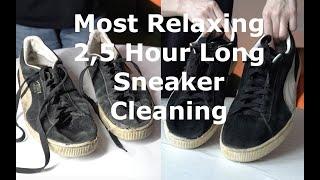 ASMR | 2.5 Hours of Deep Cleaning & Restoring Old Suede Sneakers – Pure Relaxation (No Talking)