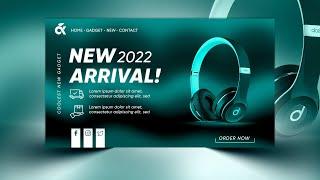 Website Landing Page Design || Title (Creative Gadget) || Photoshop 2022 Tutorial