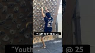 “Youth Full” @ 25° on Kilter Board Homewall. First V8 on this board I’m psyched! #climbing #kilter