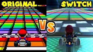 Mario Kart 8 Deluxe - Retro Track Comparison (Switch vs SNES, N64, GBA, GCN, DS, Wii, 3DS)