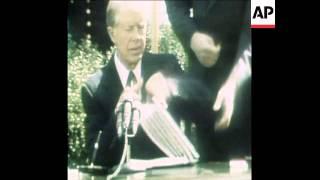 UPITN 27 3 79 PEACE TREATY BETWEEN EGYPT AND ISRAEL SIGNED IN WASHINGTON