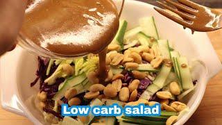 LOW CARB KETO SALAD || Crunchy Cabbage salad with peanut butter dressing || Jonalyn Dahle