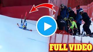 French Skier Cyprien Sarrazin Crashes Heavily in Downhill Training in Bormio Cyprien Sarrazin crash