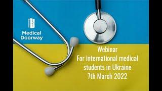 Ukrainian Medical Students - FREE webinar