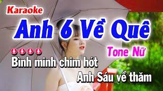 Karaoke Anh 6 Về Quê Tone Nữ | Beat Cha Cha Cực Hay | Karaoke Gia Thịnh