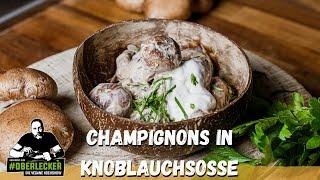 Champignonpfanne in veganer Knoblauchsoße. Besser kannst Du Champignons nicht essen!