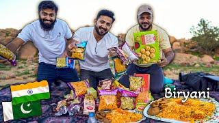 Pakistanis Trying Indian Biryani COOKED IN INDIA  and Indian Snacks | Unboxing Fariday ep3