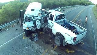 Witness Video – Pickup Truck Centerline Crossover Collision with Medium-Size Bus on US Highway 83