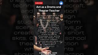 Act as a Drama and Theater Teacher - ChatGPT Bard AI Prompt #shorts #chatgpt #prompt