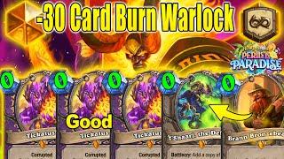 Burning -30 Cards in 1 Game With Best Control Warlock Deck At Perils in Paradise | Hearthstone