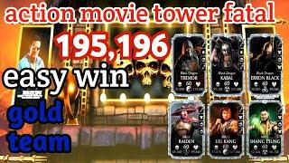 action movie tower 195,196 with gold tea | talent tree setting| mk mobile