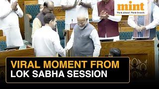 Parliament VIRAL Moment: PM Modi & LoP Rahul Gandhi Shake Hands, Accompany Speaker Om Birla To Chair