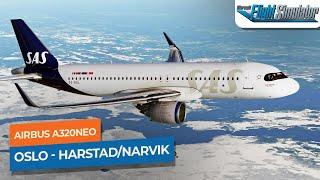 [MSFS] Oslo Gardermoen to Harstad/Narvik - FBW A320neo Scandinavian｜Drawyah