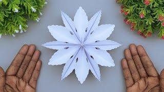 3D Christmas Snowflake Making Instruction | Handmade Paper Snowflake Making For Christmas Decoration