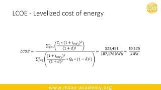 Section 5, part 5, Levelized cost of energy