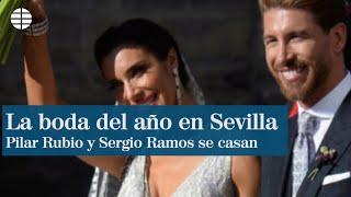 Pilar Rubio, con brillo y lentejuelas; Sergio Ramos, clásico con cuadros