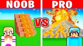 NOOB vs PRO VOLCANO HOUSE Build Challenge in Minecraft With Crazy Fan Girl!