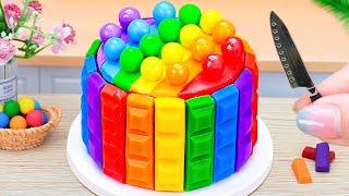 Rainbow Cake Using KITKAT - OREO - DAIRY MILK  Easy Miniature Rainbow KitKat Cake By Petite Baker 