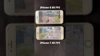 iPhone 7 vs iPhone 8 PUBG FPS Difference | 40 FPS vs 60 FPS #Shorts