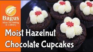 Super easy Moist Hazelnut Chocolate Cupcakes!