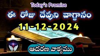 𝐓𝐨𝐝𝐚𝐲'𝐬 𝐏𝐫𝐨𝐦𝐢𝐬𝐞 | 𝐖𝐨𝐫𝐝 𝐨𝐟 𝐆𝐨𝐝 11/12/2024 Eroju Devuni vagdanam | Bible daily promise