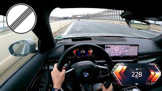 The All New 2024 BMW 5 Series 520d xDrive M Sport POV Top Speed Drive 228km/h