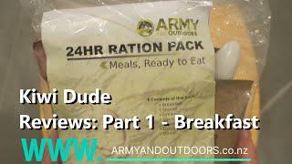 Kiwi Dude Reviews: Army & Outdoors 24HR Ration Pack (Part 1 - Breakfast)