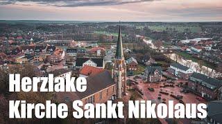 Luftaufnahmen Kirche Sankt Nikolaus Herzlake, Emsland