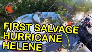 #HurricaneHelene Salvage #1: The First of Many the Morning After | Salvage 19ft Hurricane