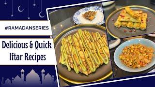 Easy Iftar Party Snacks for your Guests | Cheese Pom Rolls | Tropical Crunchy Salad | Kunafa Samosa