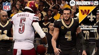 Madden 25 Washington Commanders vs New Orleans Saints Sim 2024 Full 15 Minute Quarters Game Play