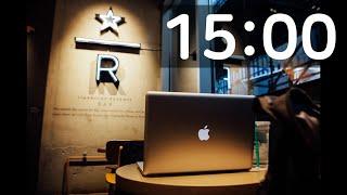 15 Minute Timer Countdown | Starbucks Cafe Ambience | Relaxing Jazz Music | 15분 타이머 스타벅스 배경음악 힐링재즈