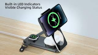 Mcdodo CH-115 Peace Series 3 in 1 Foldable Magnetic Wireless Charger (mobile/TWS earphone/Iwatch)