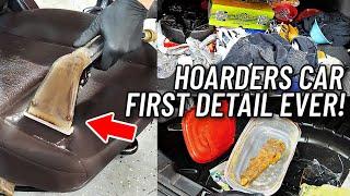 Car Detailing A Nasty Hoarder Car... Interior Restoration How To.