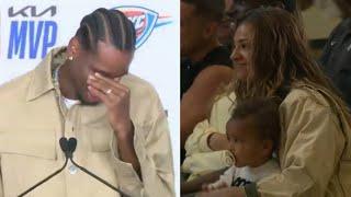 SGA gets emotional thanking his Wife after winning MVP and gifts teammates Rolex's