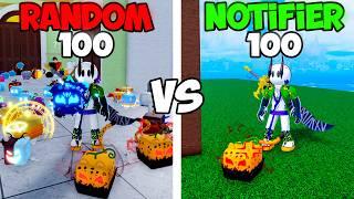 100 Random Fruits vs 100 Notifier Fruits !