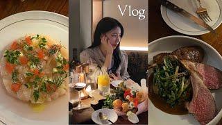 ＶＬＯＧ | 레페토(repetto) 플랫 슈즈 언박싱, 청담 바밀라(bar mila)파인다이닝 코스요리, 예쁜 꽃다발 고마워